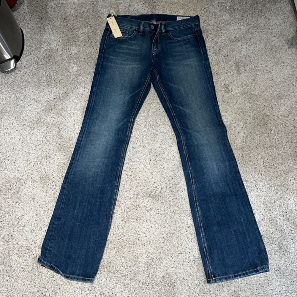 Women’s DIESEL RIDEN 100% COTTON BLUE DENIM JEANS SIZE 26x32 SLIM EMBROIDERED